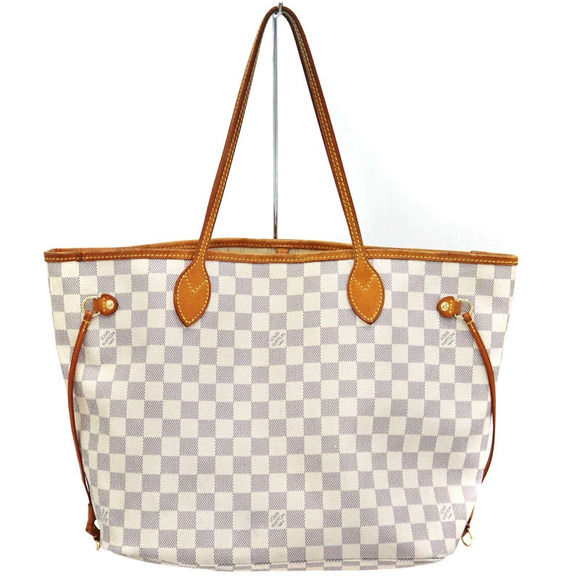 Louis Vuitton Handbags - Louis Vuitton Neverfull Damier Azur White